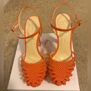 JESSICA SIMPSON tangerine🍊 sandal heel.